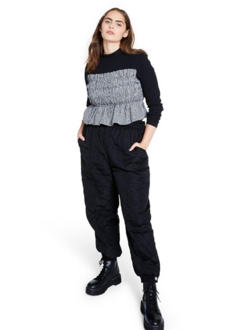 Sandy Liang X Target Black Nylon Quilted joggers size M